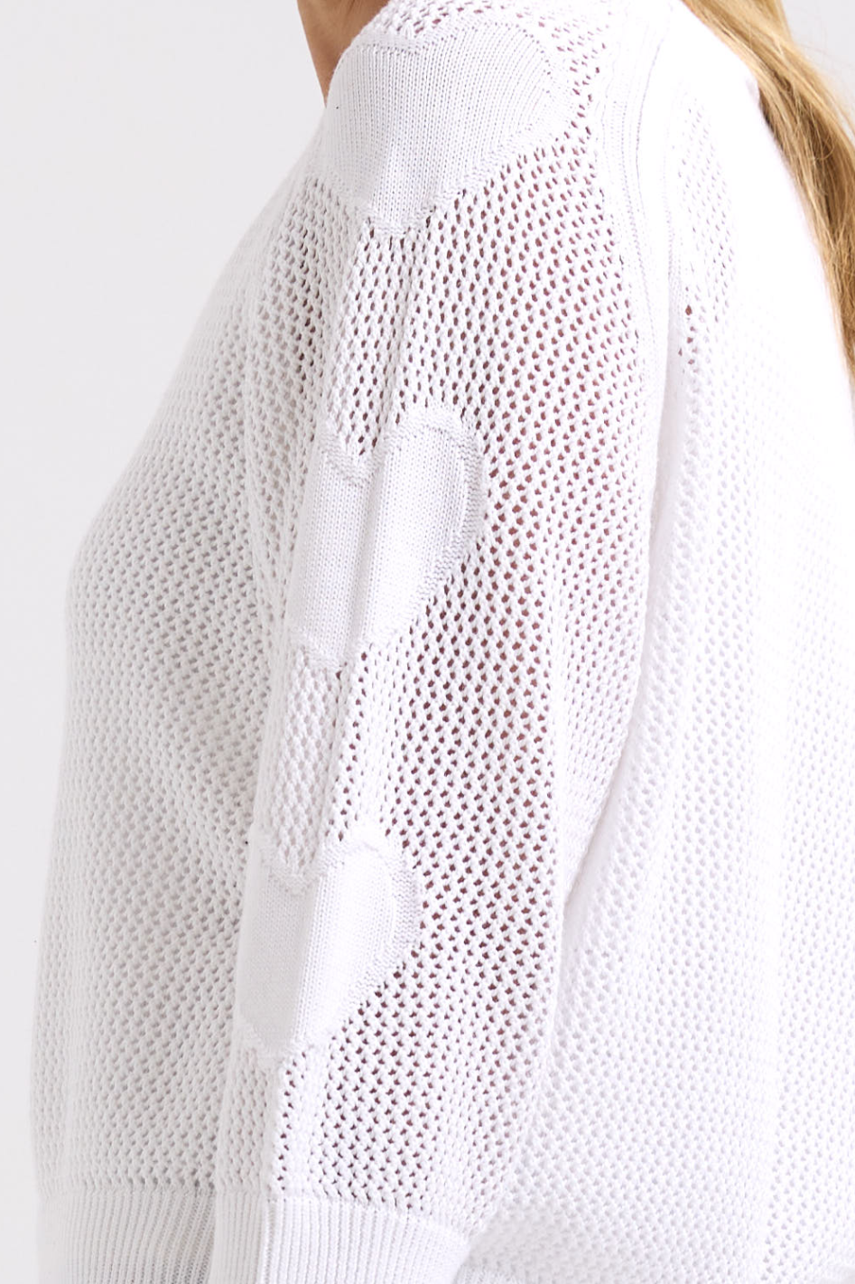 Zaket and Plover Hearts On My Sleeve Knit in White