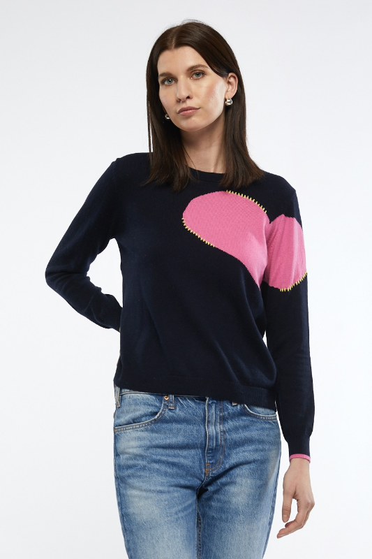 Zaket and Plover Hearts Patch Jumper