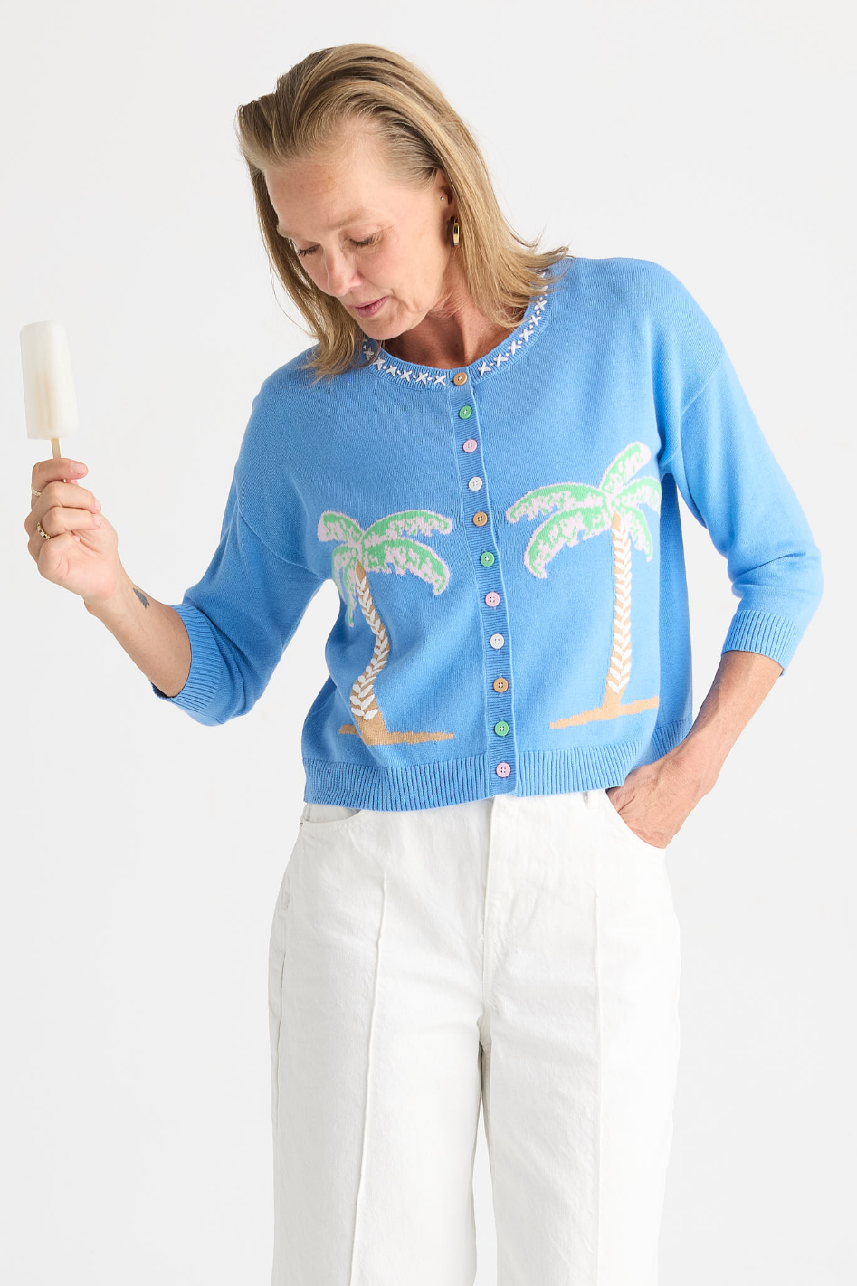 Zaket & Plover Island Cardi in Bluebell