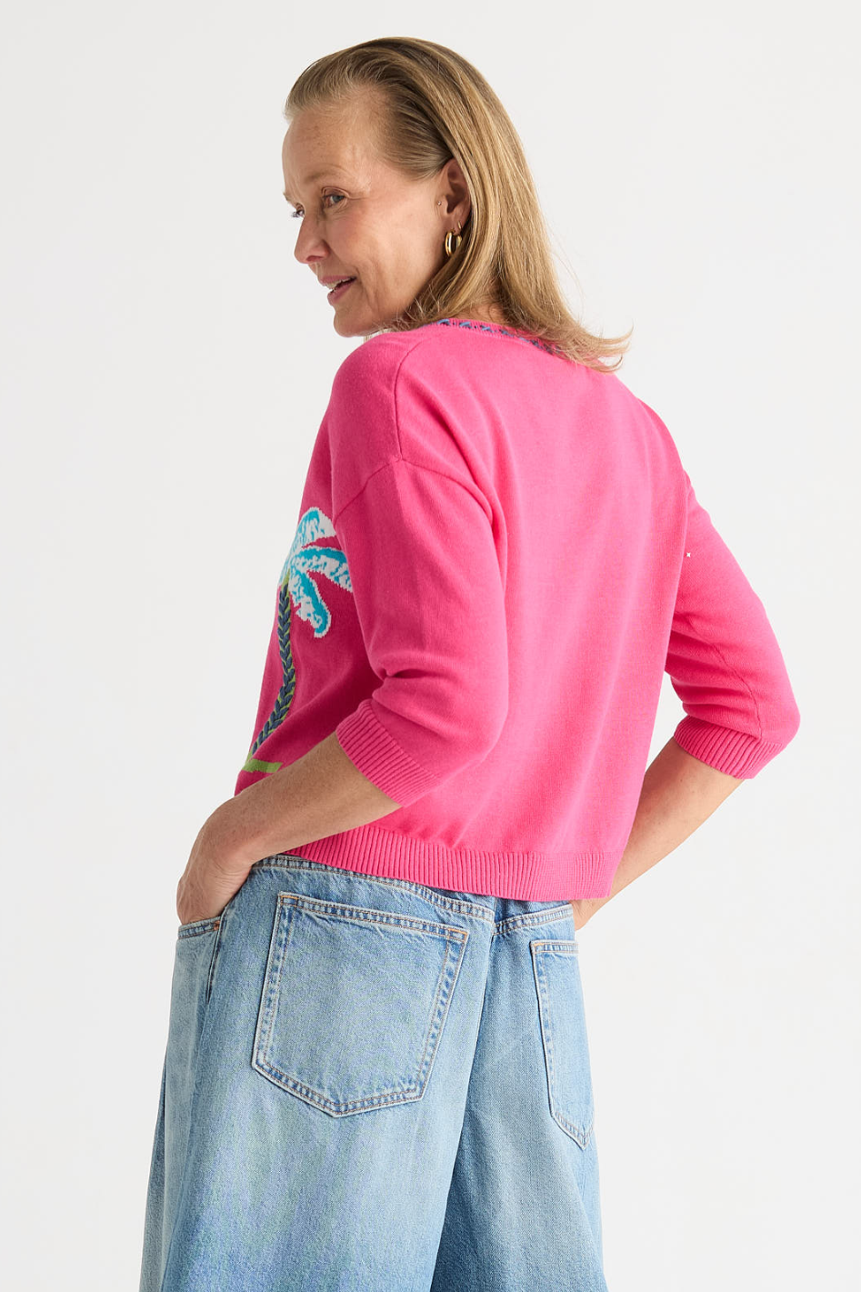 Zaket and Plover Island Cardi in Fuchsia