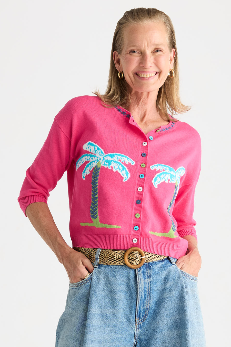 Zaket and Plover Island Cardi in Fuchsia