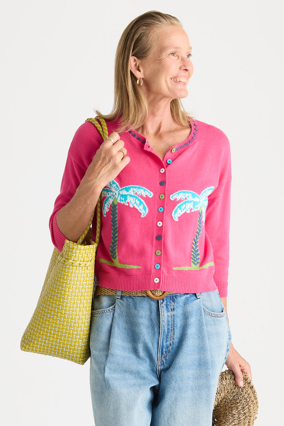 Zaket and Plover Island Cardi in Fuchsia