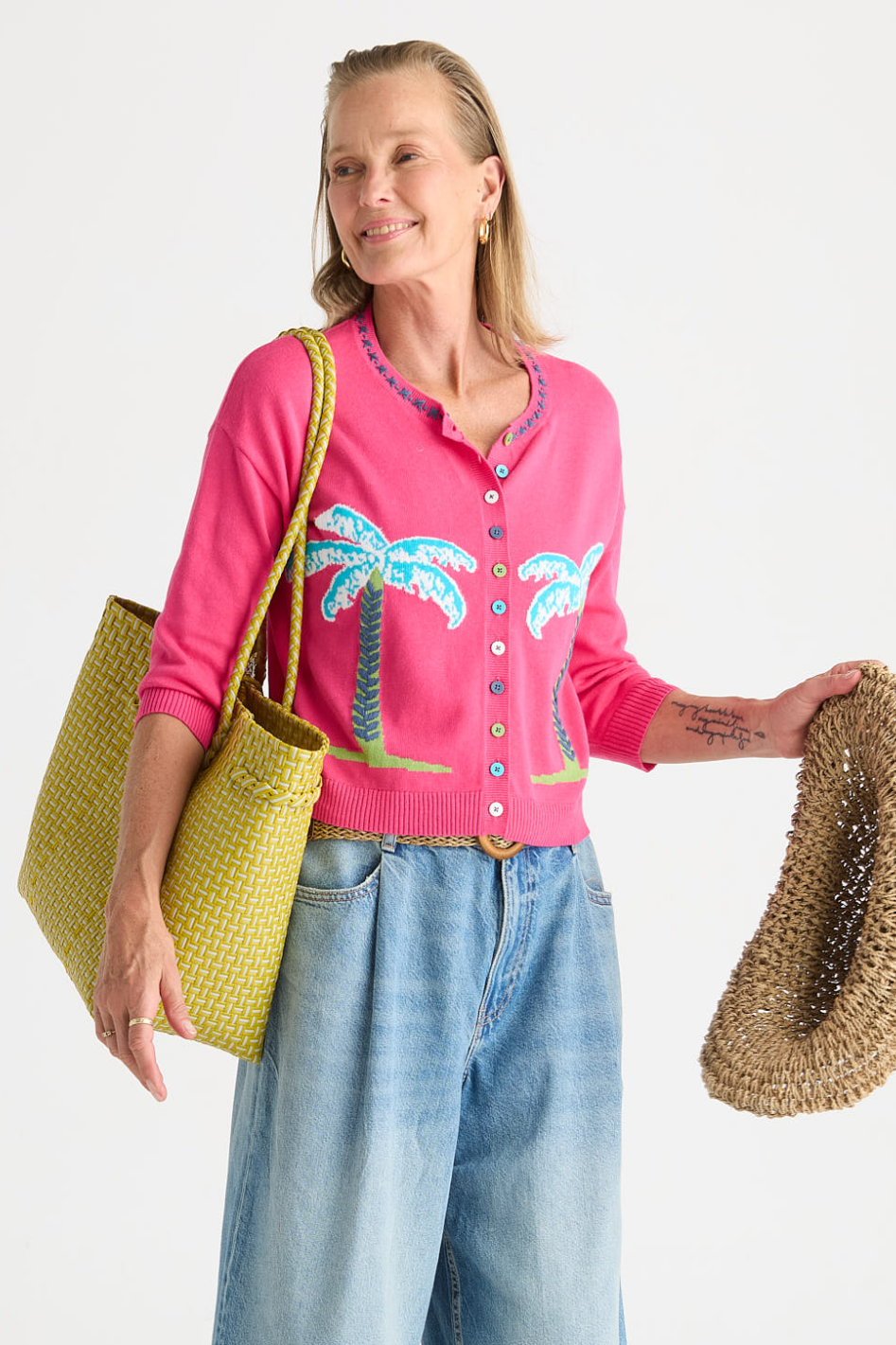 Zaket and Plover Island Cardi in Fuchsia