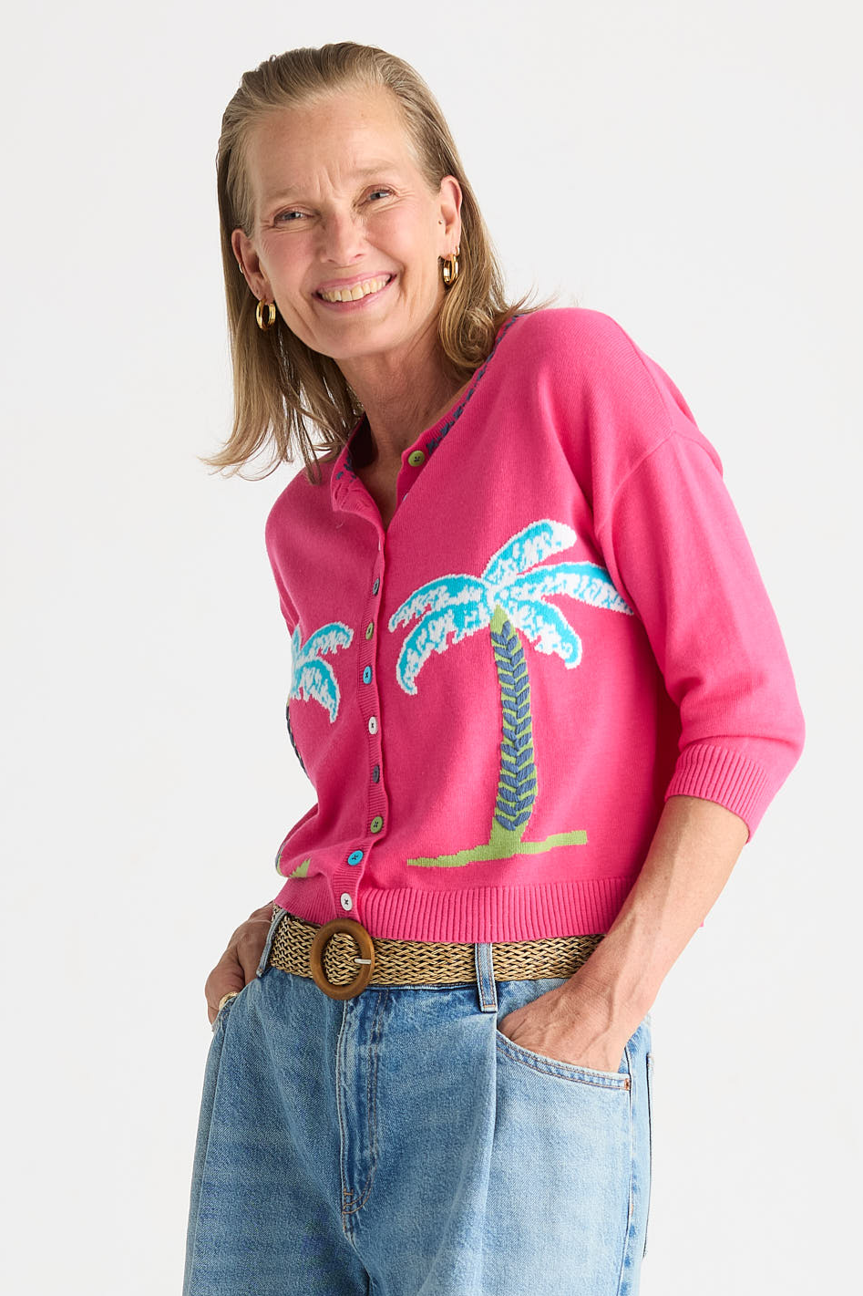 Zaket and Plover Island Cardi in Fuchsia