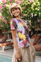 Zaket and Plover Pattern Clash Top in Sunset