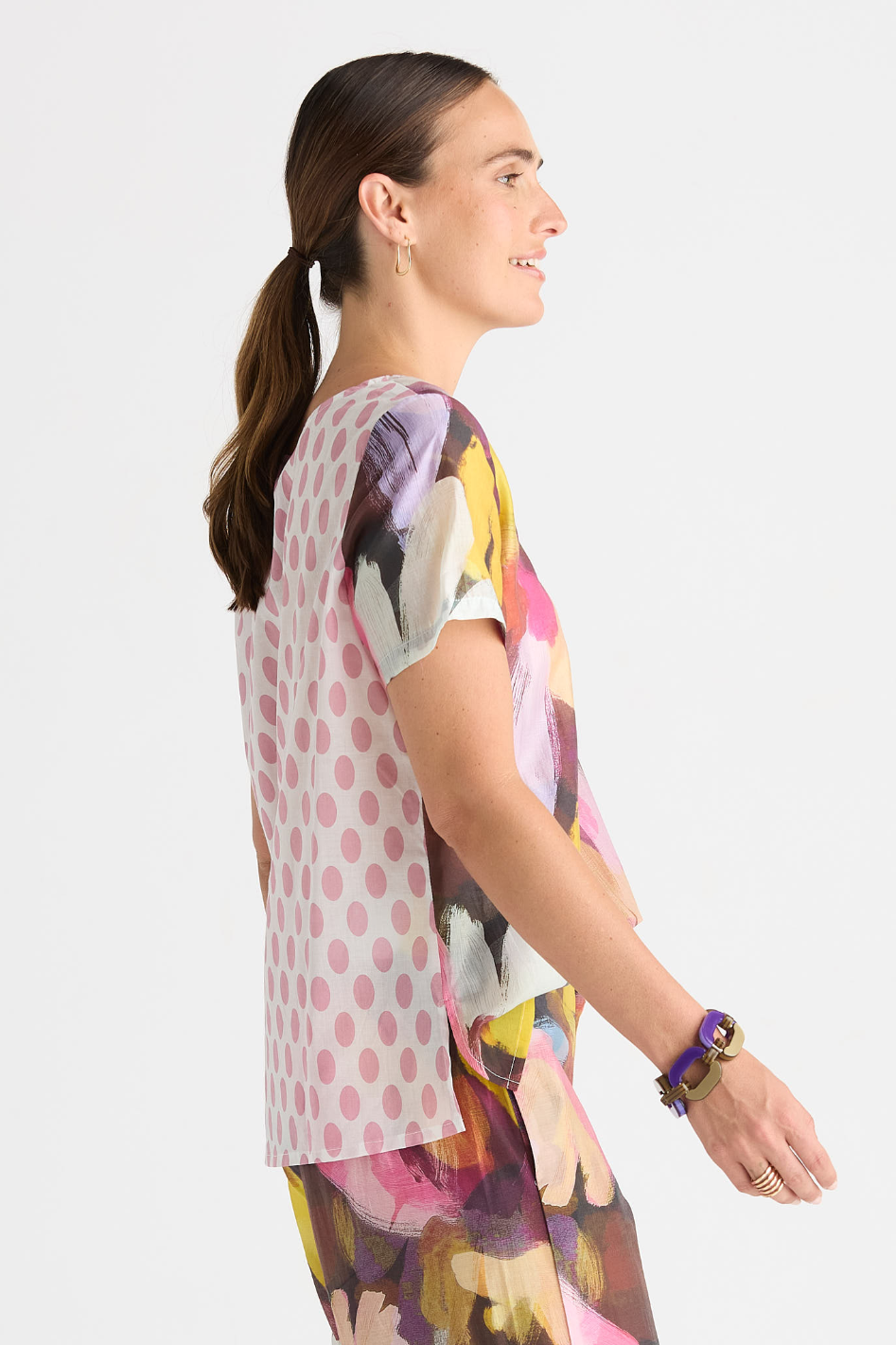 Zaket and Plover Pattern Clash Top in Sunset
