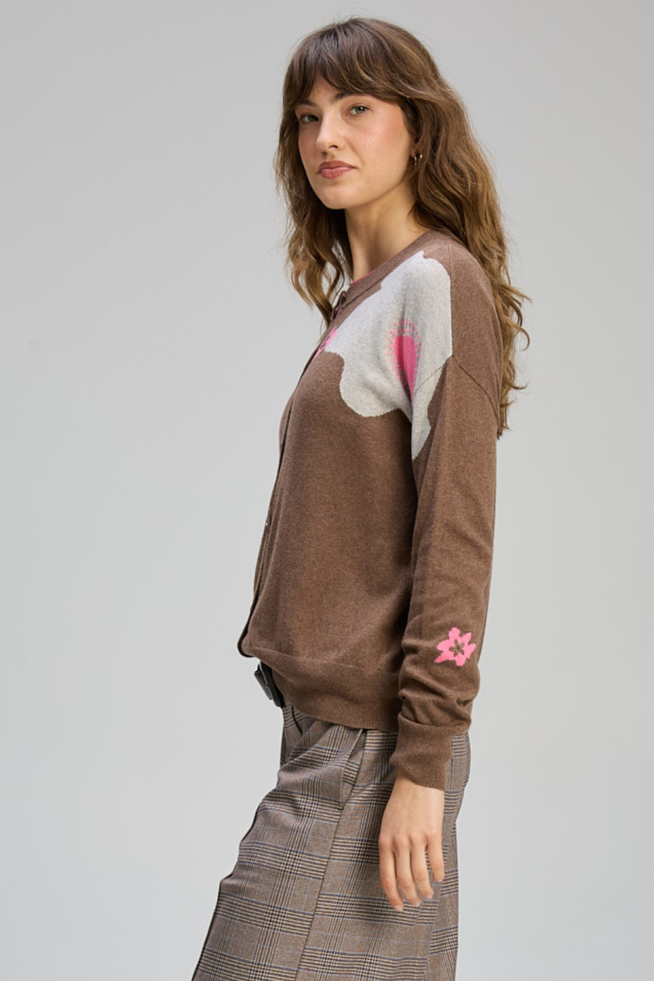 Zaket and Plover Petal Play Cardi in Bark