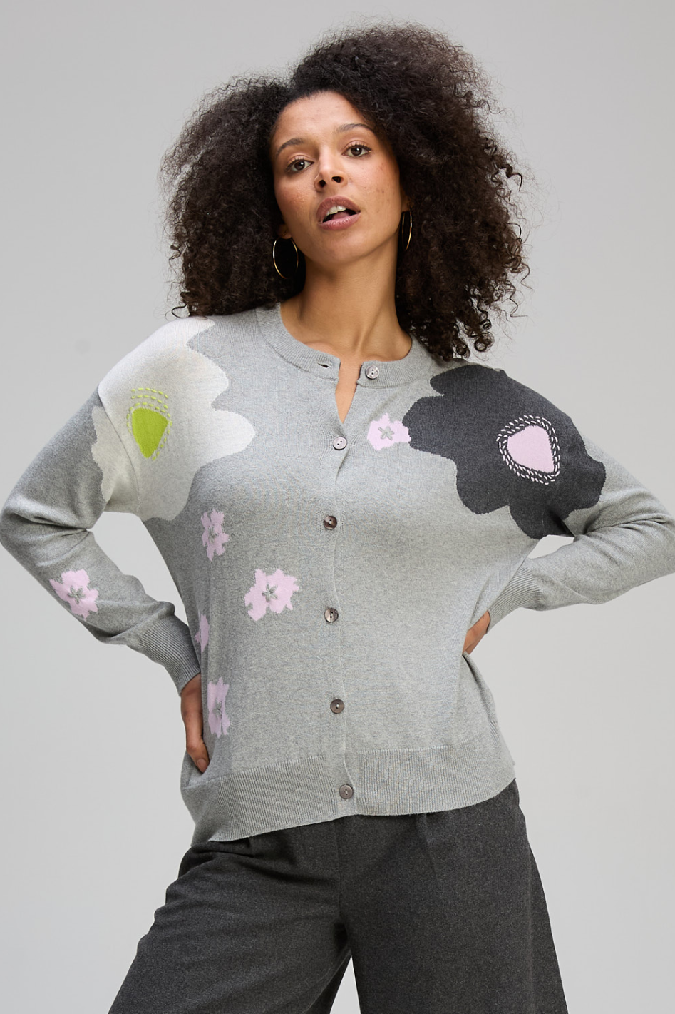 Zaket and Plover Petal Play Cardi | Marl | ZP8121