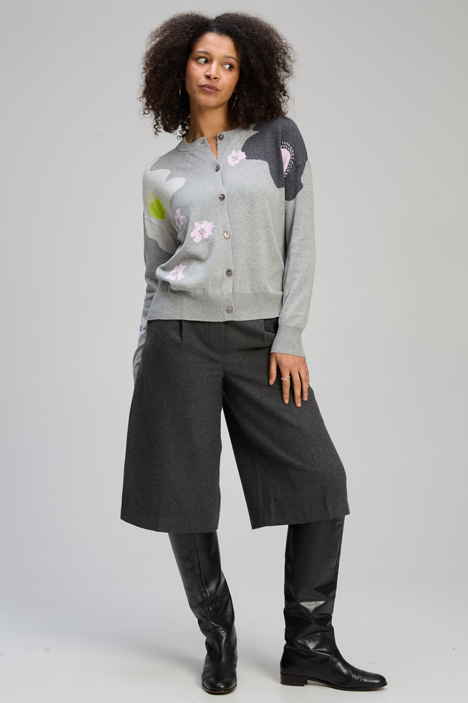 Zaket and Plover Petal Play Cardi | Marl | ZP8121