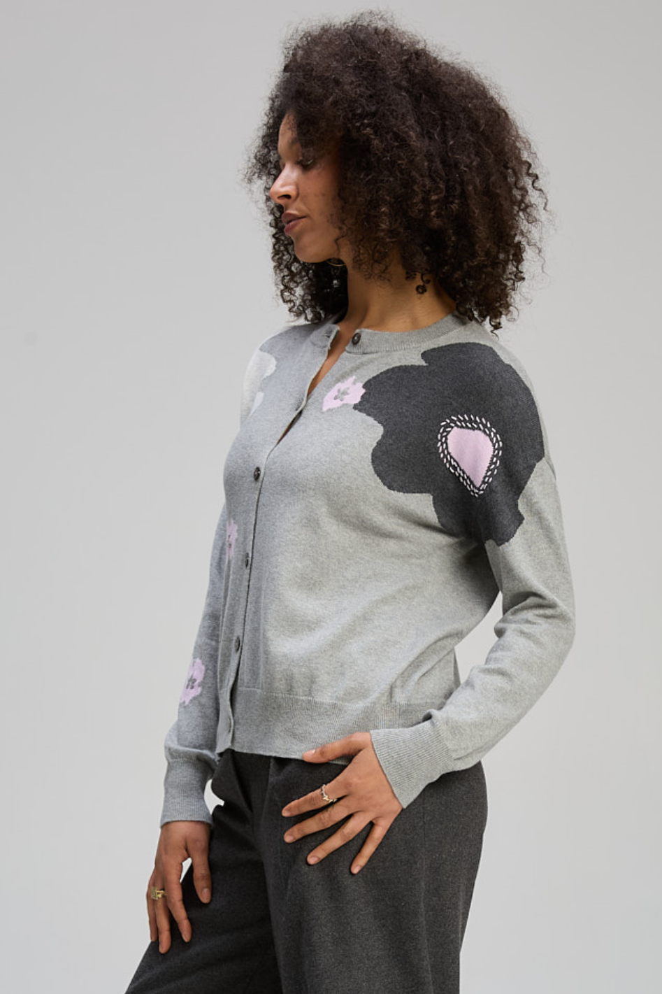 Zaket and Plover Petal Play Cardi | Marl | ZP8121