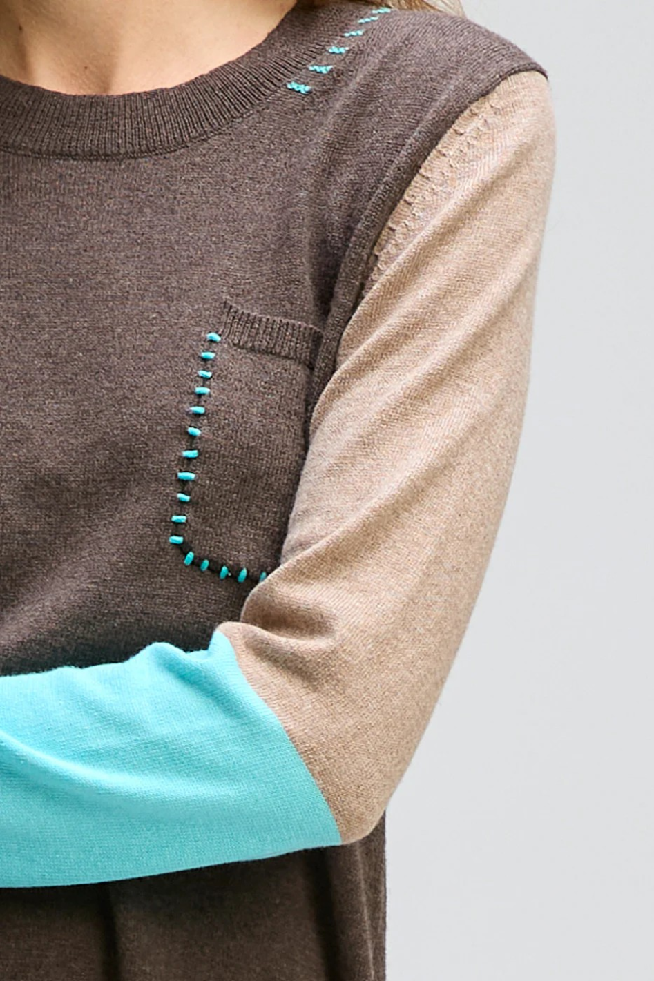 Zaket and Plover Pocket Detail Jumper in Mocha