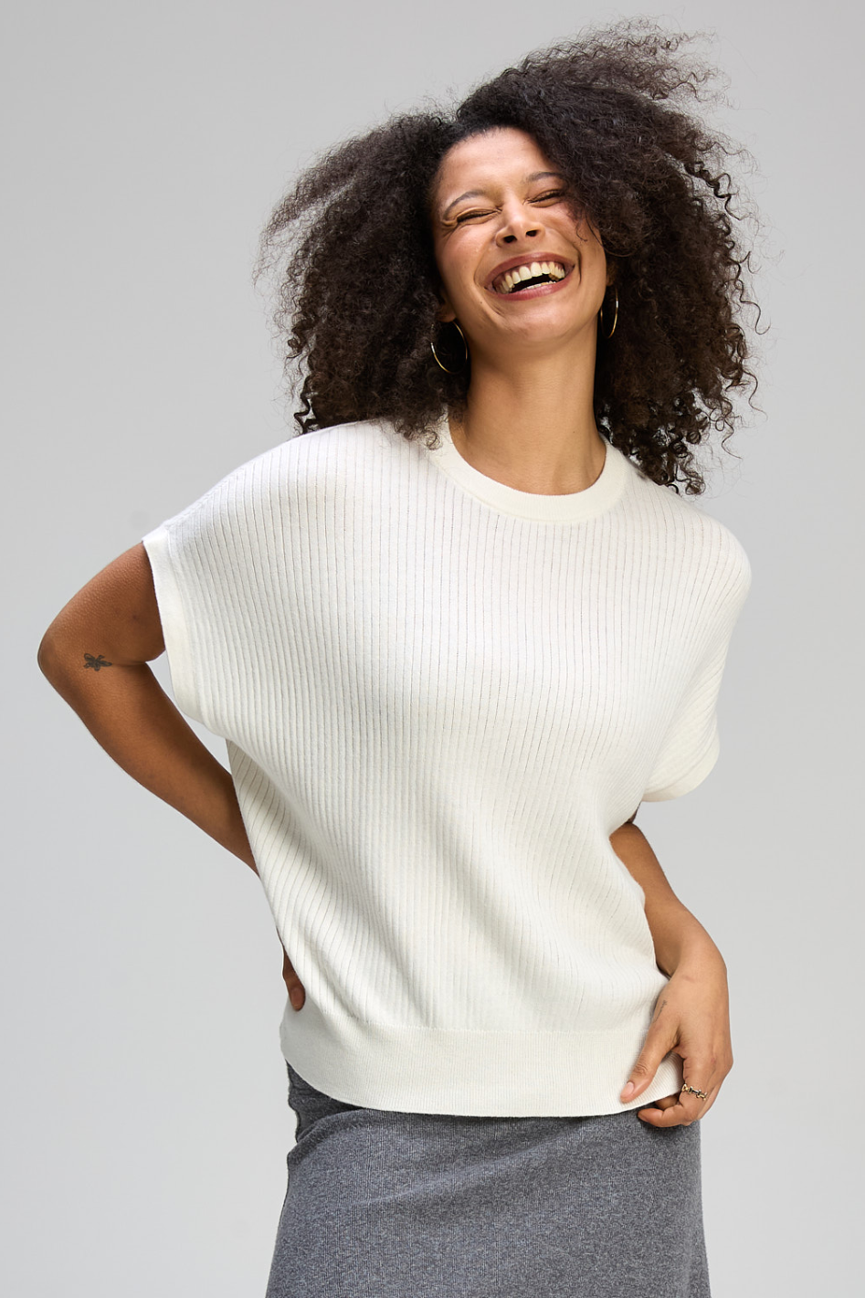 Zaket and Plover Sleeveless Crew Essential | Salt | ZP8144