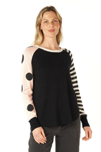 Load image into Gallery viewer, Zaket and Plover Spot + Stripe Crew | Black
