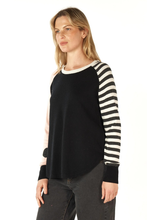 Load image into Gallery viewer, Zaket and Plover Spot + Stripe Crew | Black
