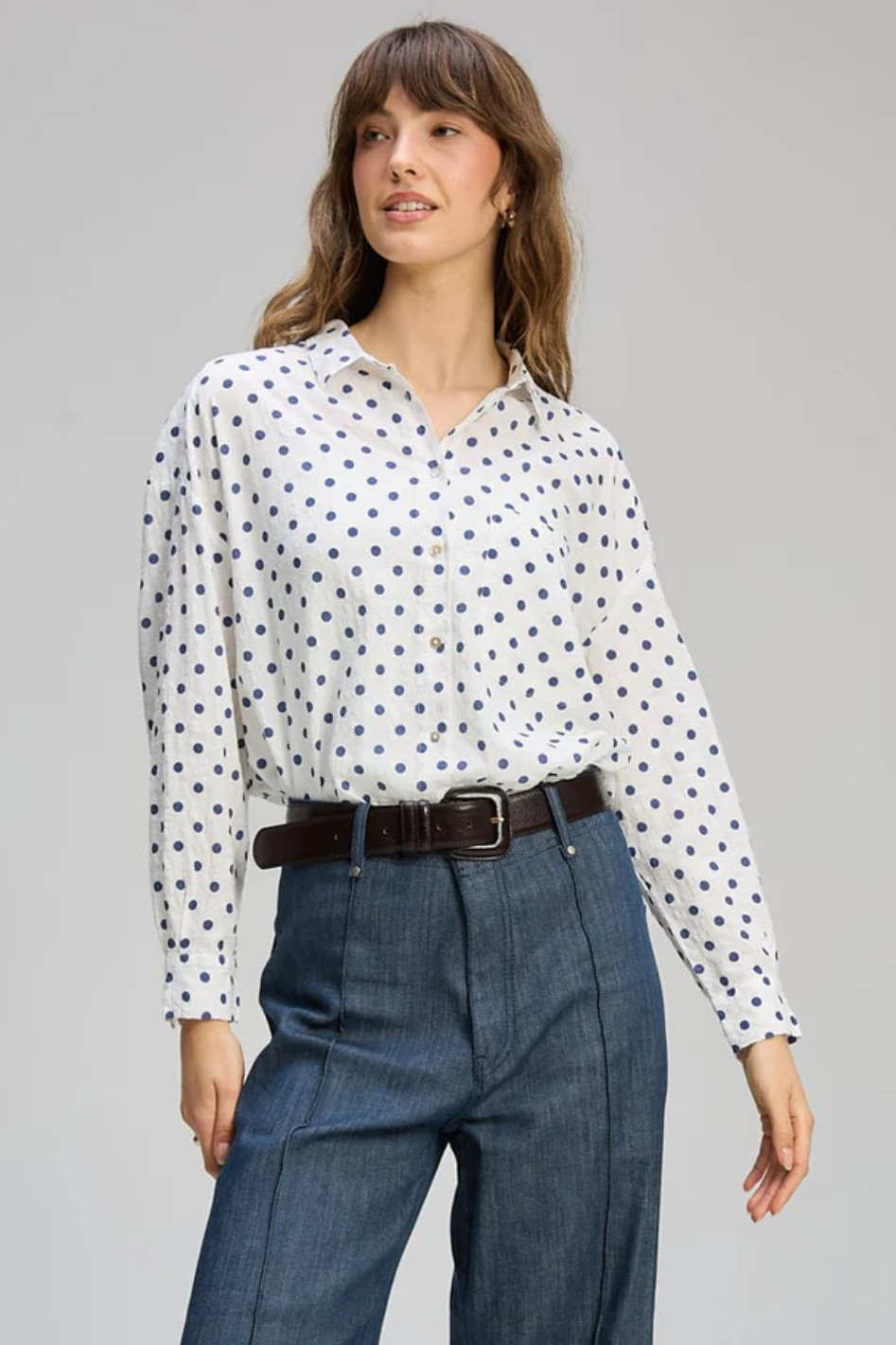 Zaket and Plover Spotty Shirt Essential | Sportino Navy | 8158