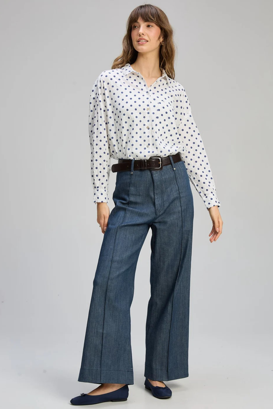 Zaket and Plover Spotty Shirt Essential | Sportino Navy | 8158