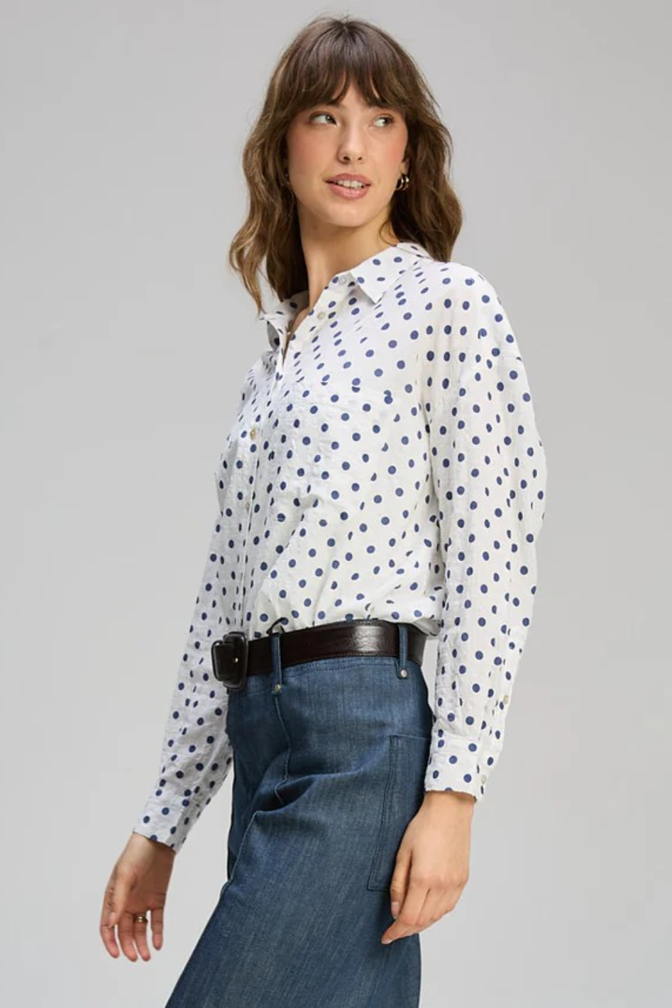 Zaket and Plover Spotty Shirt Essential | Sportino Navy | 8158