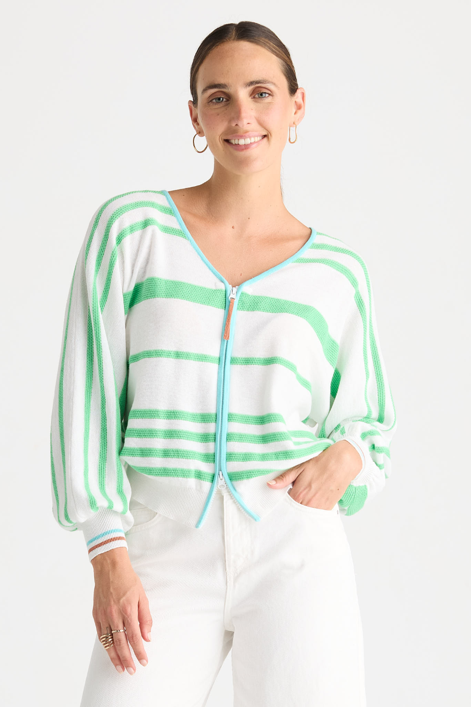 Zaket and Plover Statement Zip Cardi 