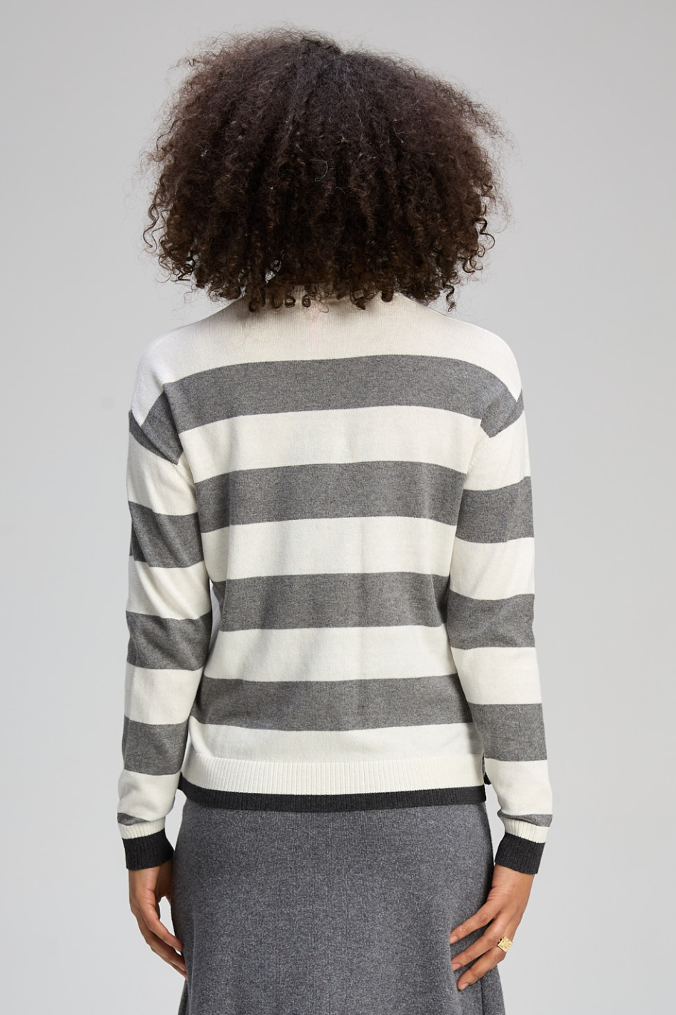 Zaket and Plover Stripe Clash Jumper | Ecru | ZP8133