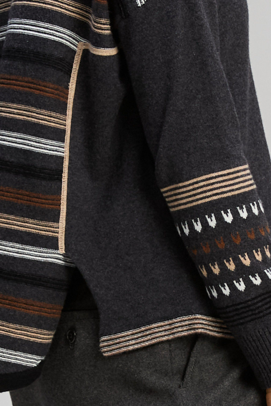 Zaket and Plover Textured Swing Jumper in Charcoal