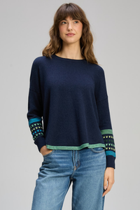 Zaket and Plover Textured Swing Jumper | Dark Denim | ZP8126