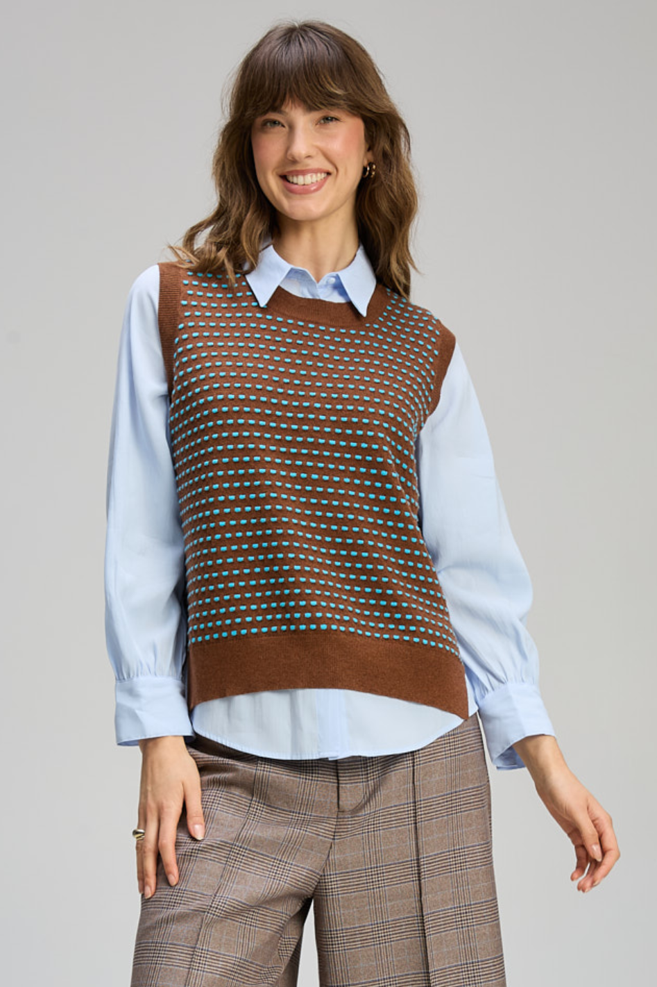 Zaket and Plover Textured Tank in Coffee