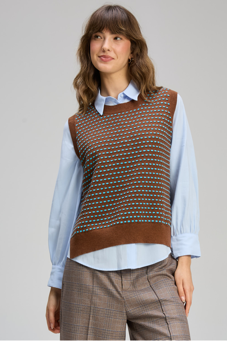Zaket and Plover Textured Tank in Coffee
