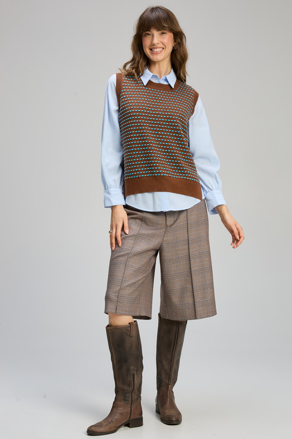 Zaket and Plover Textured Tank in Coffee