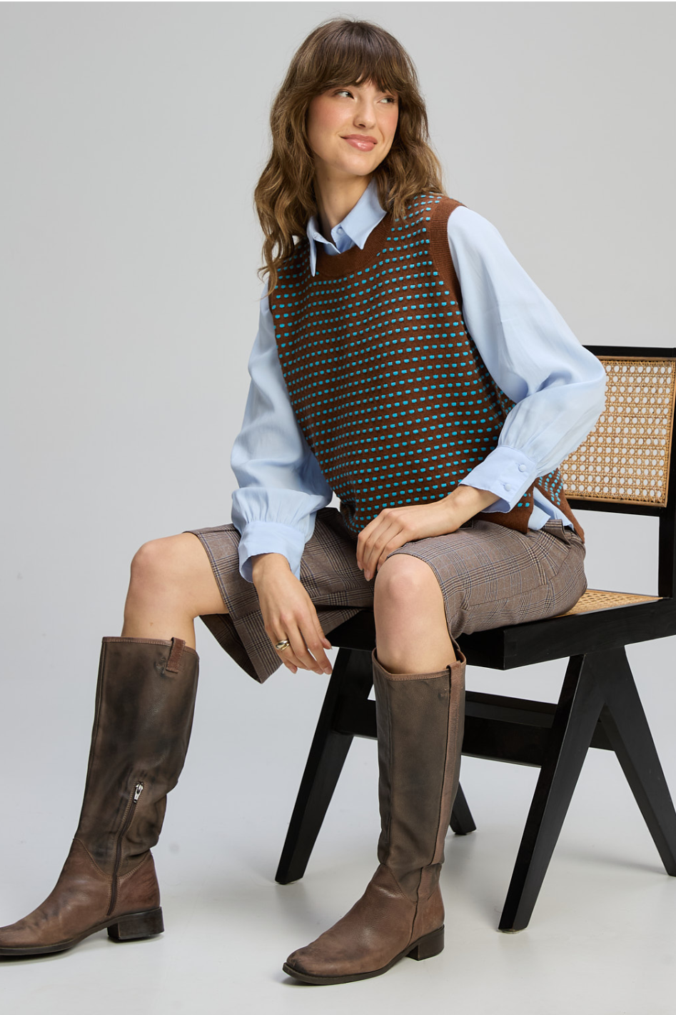 Zaket and Plover Textured Tank in Coffee