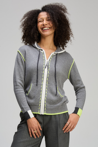 Zaket and Plover Threaded Zip Up Hoodie | Cloud | ZP8128