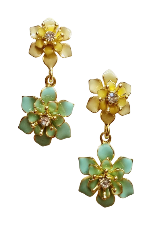 Zoda Georgeanne Zircon Flower Earring | Mint