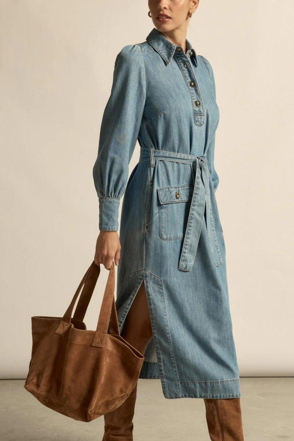 Zoe Kratzmann Echelon Dress in Light Washed Denim