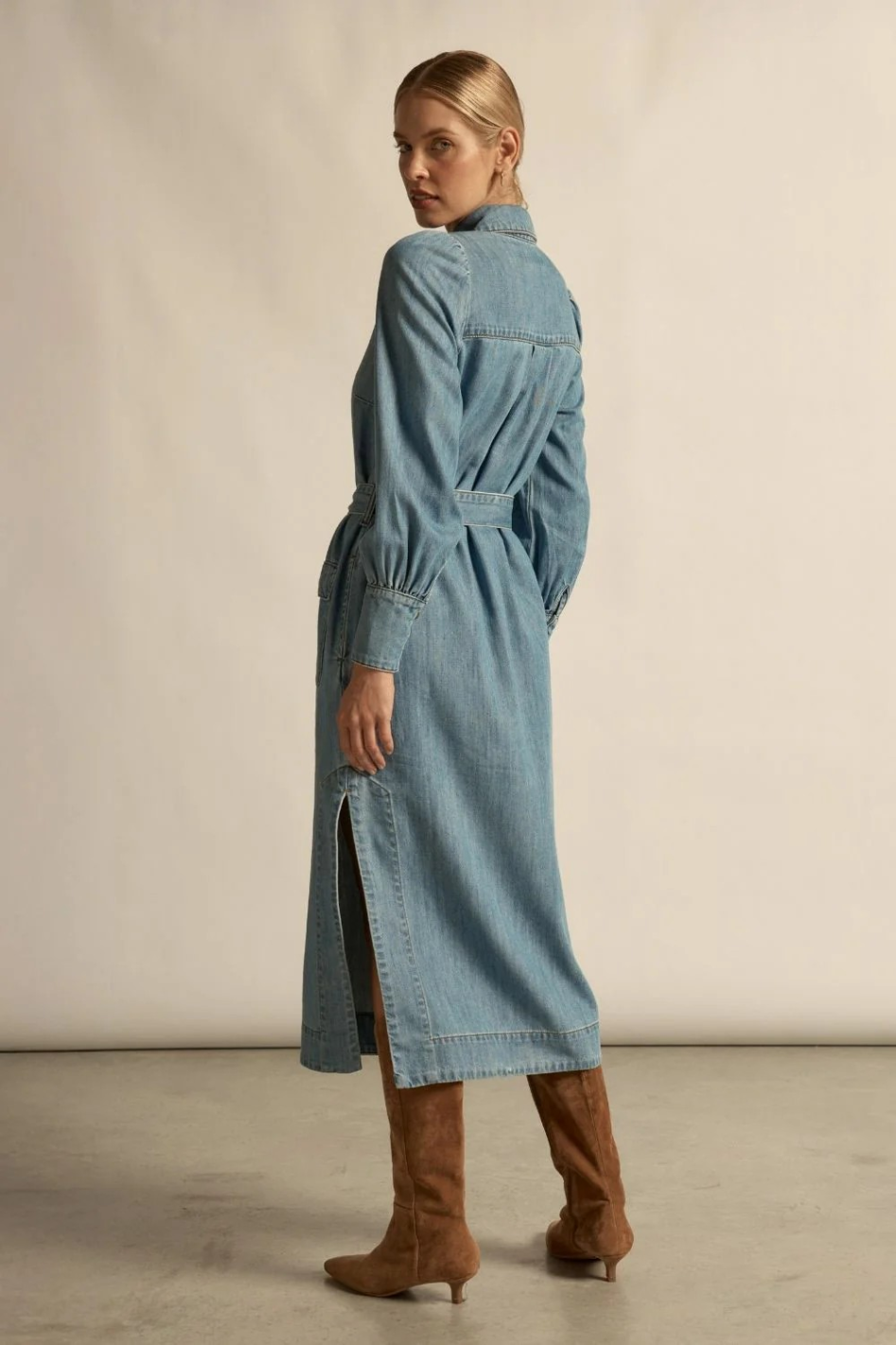Zoe Kratzmann Echelon Dress in Light Washed Denim