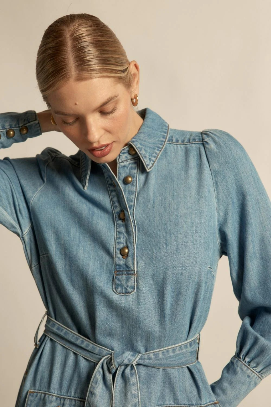 Zoe Kratzmann Echelon Dress in Light Washed Denim
