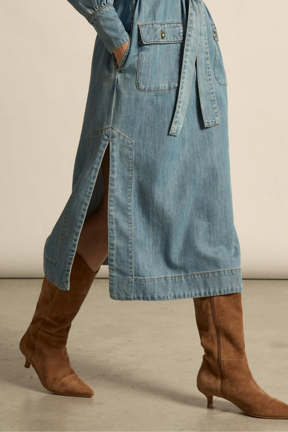 Zoe Kratzmann Echelon Dress in Light Washed Denim