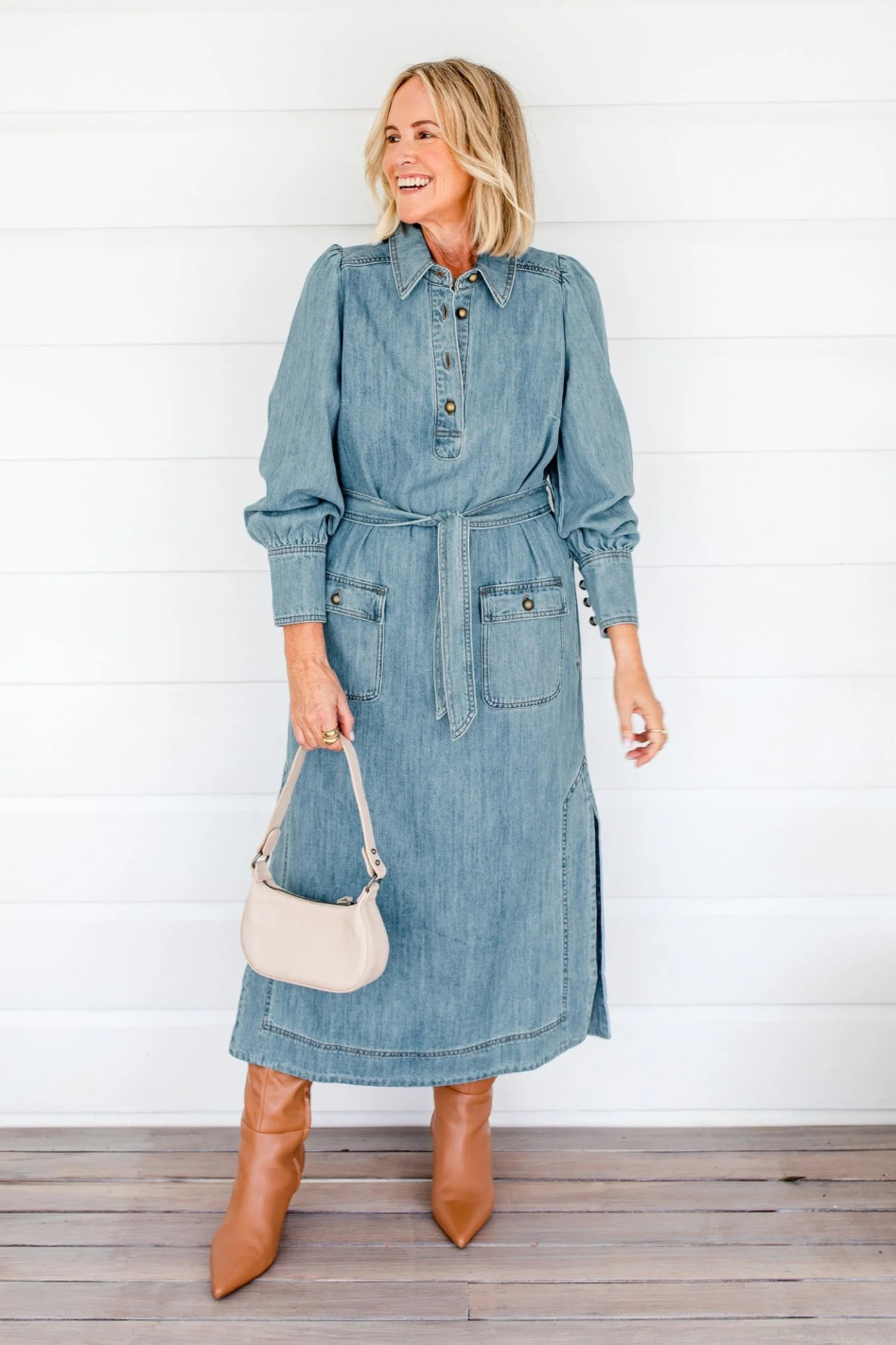 Zoe Kratzmann Echelon Dress in Light Washed Denim