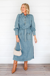 Zoe Kratzmann Echelon Dress | Light Washed Denim