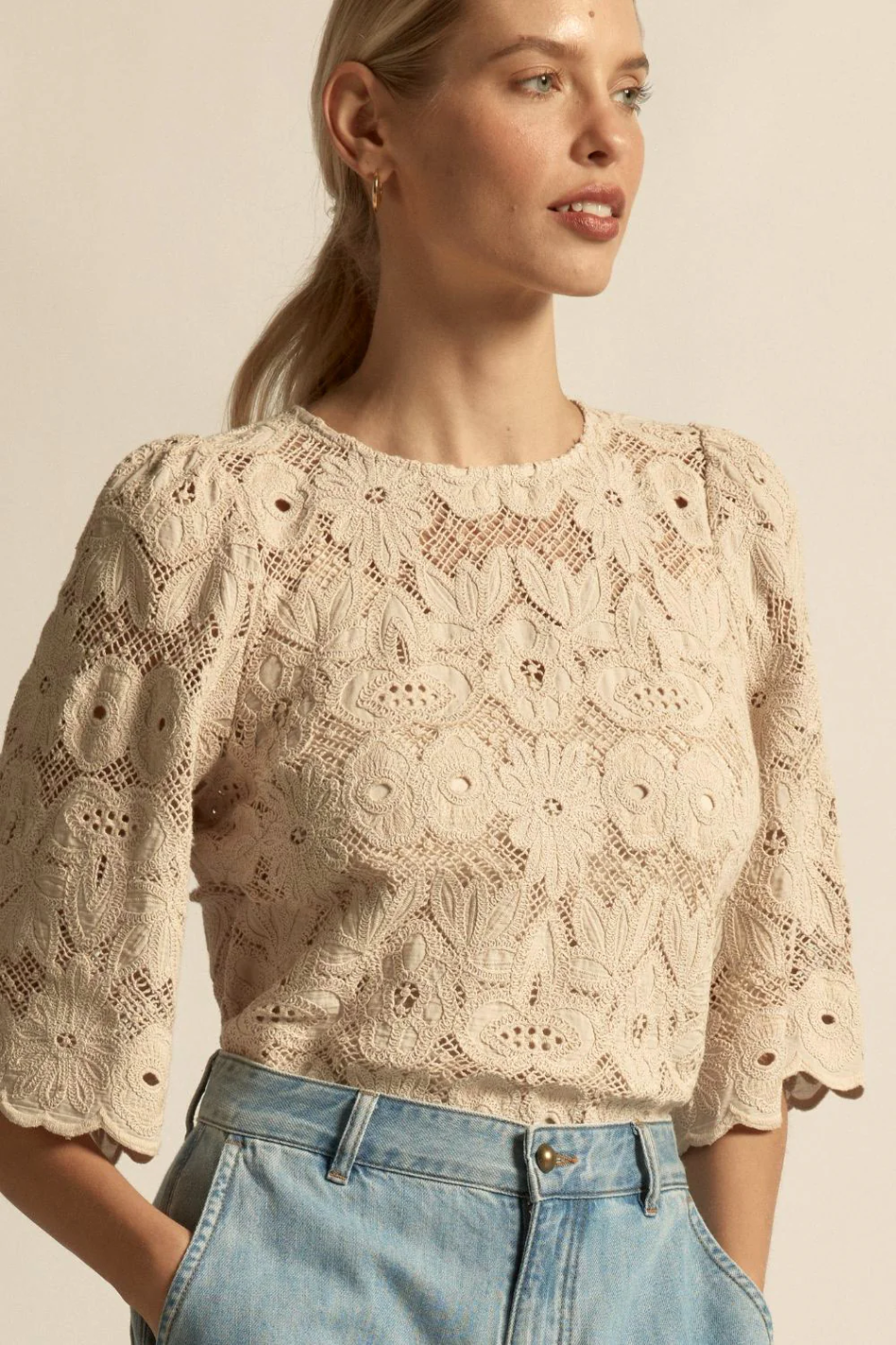 Zoe Kratzmann Glisten Top in Vintage Cream