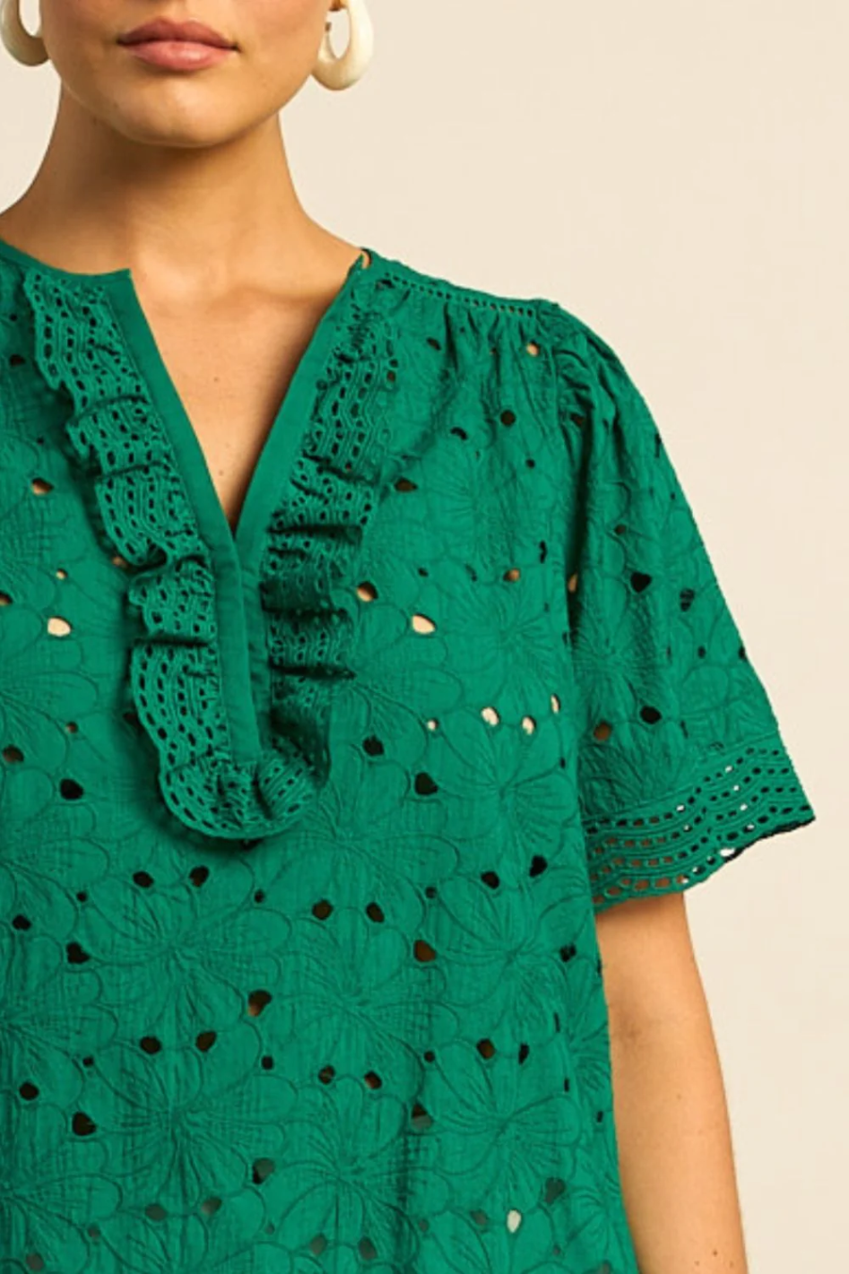 Zoe Kratzmann Vantage Top in Emerald Broderie