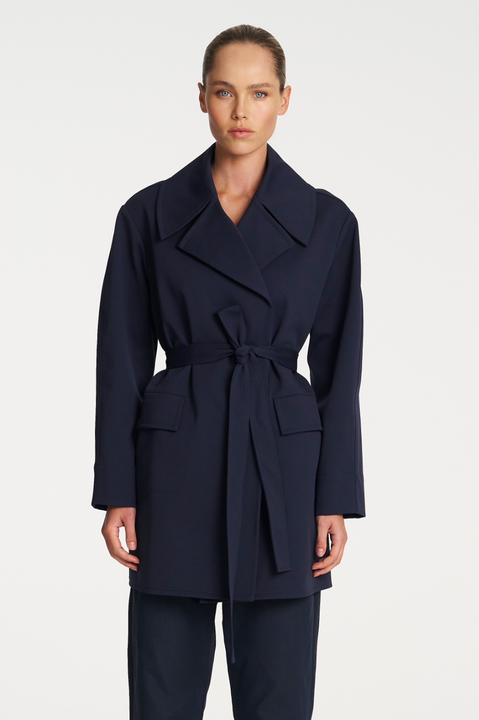 Mela Purdie Wrap Trench Ultra Knit Ink
