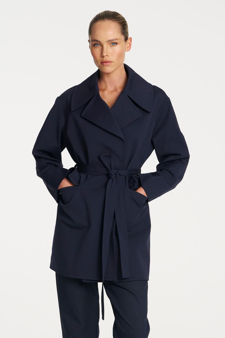 Mela Purdie Wrap Trench Ultra Knit Ink