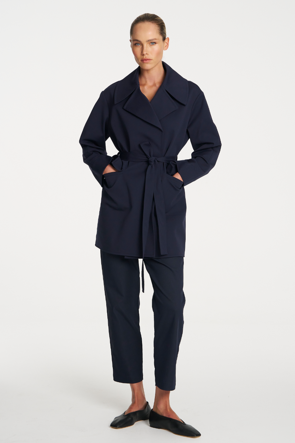 Mela Purdie Wrap Trench Ultra Knit Ink