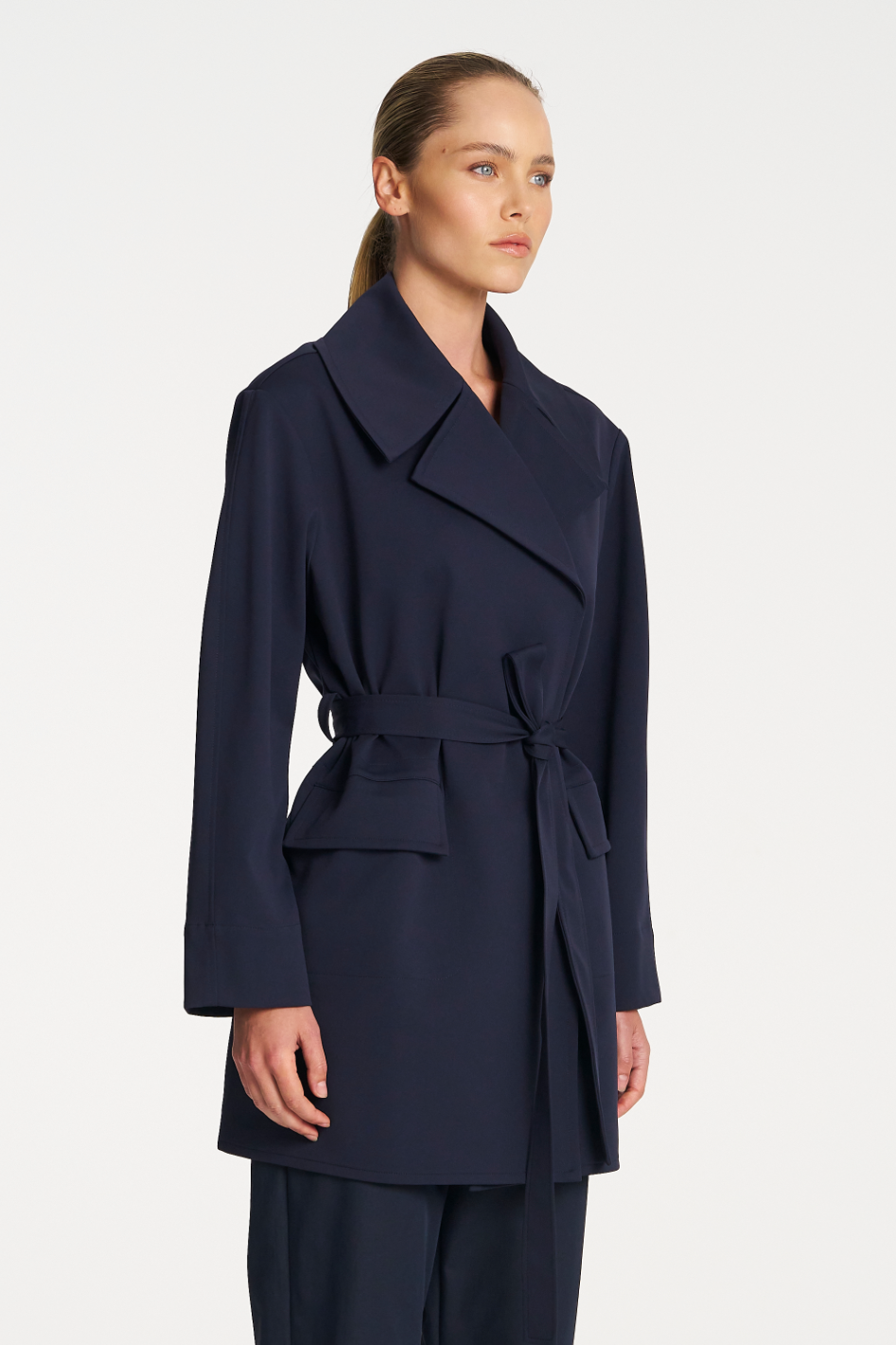 Mela Purdie Wrap Trench Ultra Knit Ink