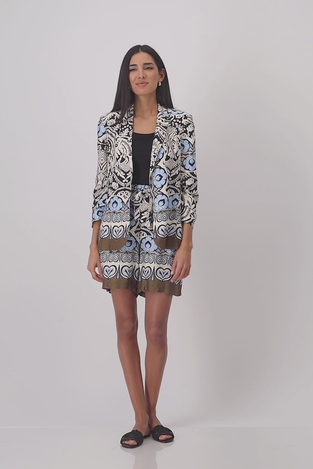 Monari Blazer | Ornament Print | Black | 409577
