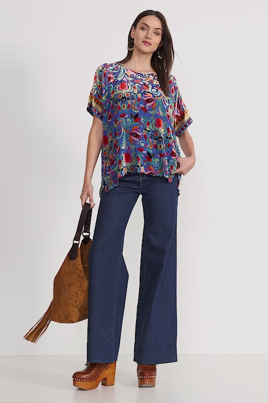 Johnny Was Mariafe Blouse in Primula Burnout