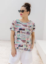 Load image into Gallery viewer, Cloth Paper Scissors Postcard Print Linen Tee
