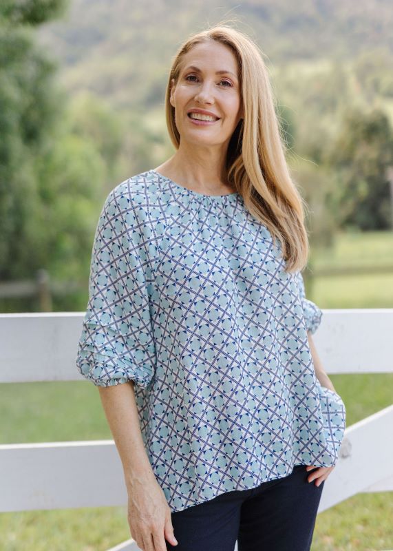 Cloth Paper Scissors Round Neck Linen Top