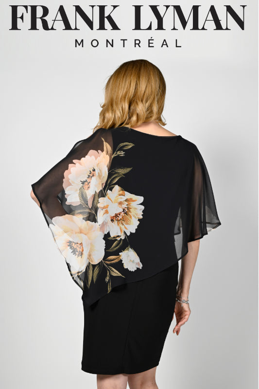 Frank Lyman Black & Beige Woven Dress 236156