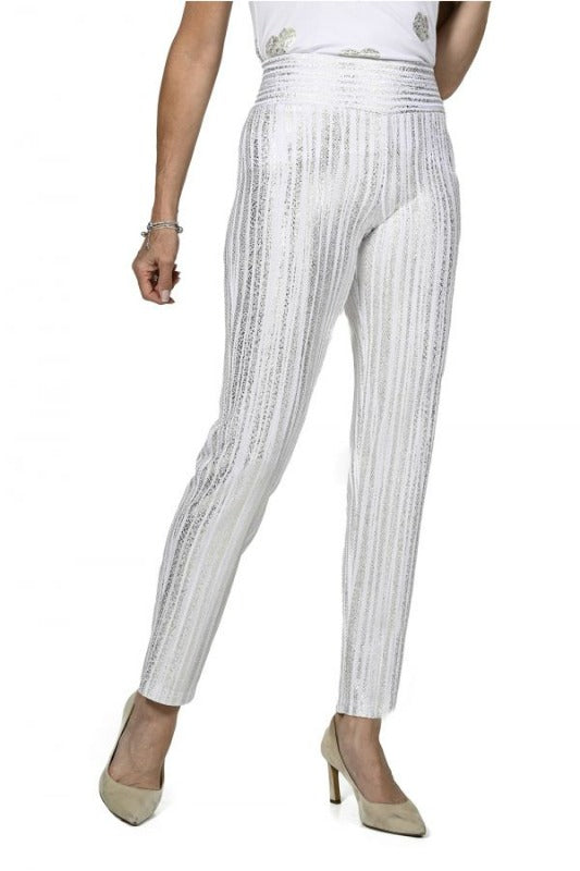 Frank Lyman White and Gold Knit Pant 236317