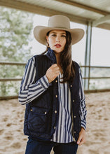 Load image into Gallery viewer, Goondiwindi Cotton Maddy Shirt in Navy and White Stripe
